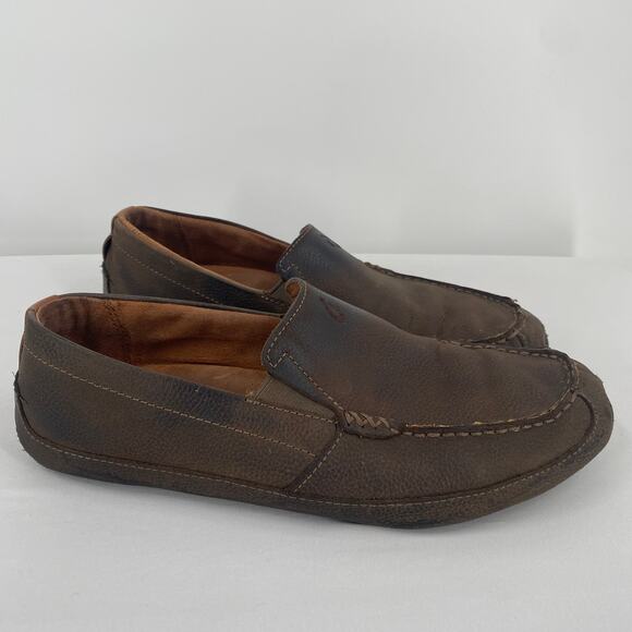 Olukai Brown Leather Akepa Men\'s Moccasin Slip On Shoes Size 9.5 main image 10